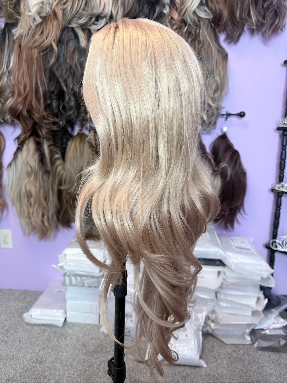 Marisol Long Pre-Cut U Part Diamond Lace Synthetic Wig — Milk Tea Blonde DWY
